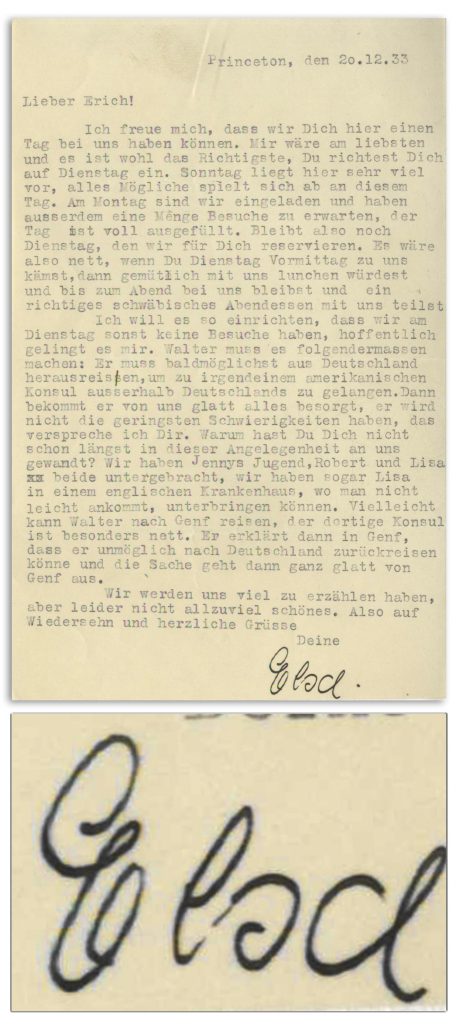Elsa Einstein autograph
