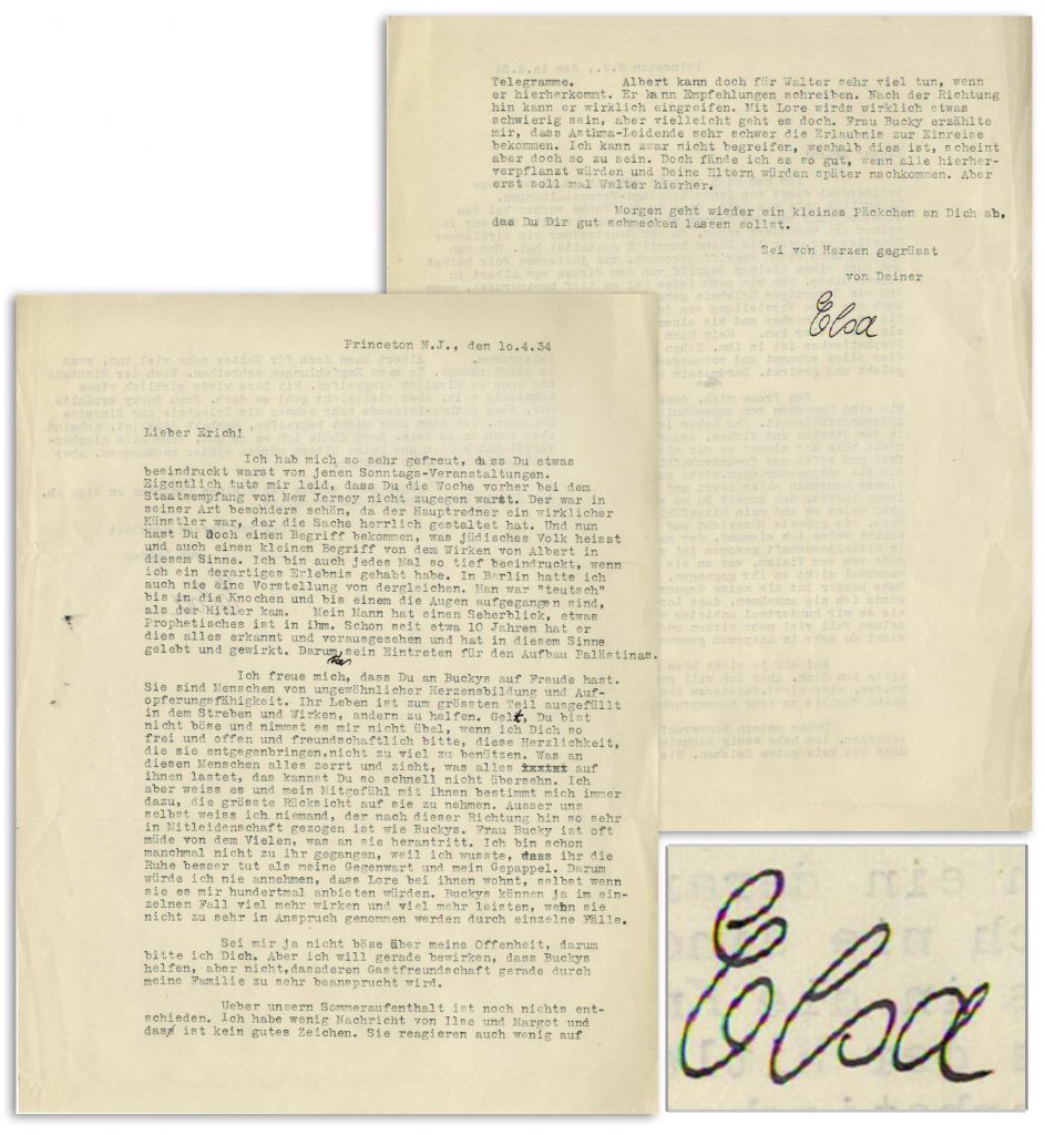 Elsa Einstein autograph