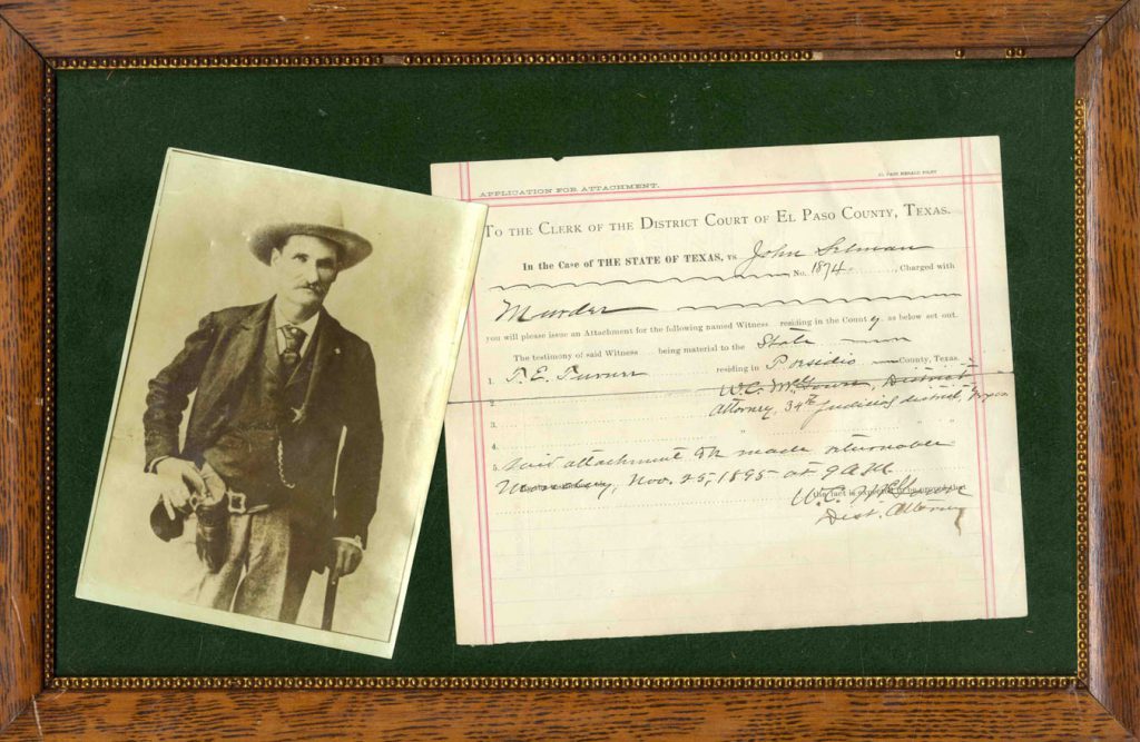 Texas vs John Selman 1895 legal document