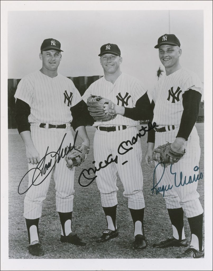 Mickey Mantle Roger Maris signed photo 