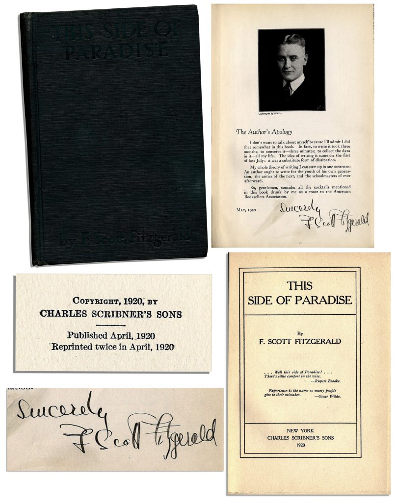 F Scott Fitzgerald Damned 1st edition 3rd pr signed
