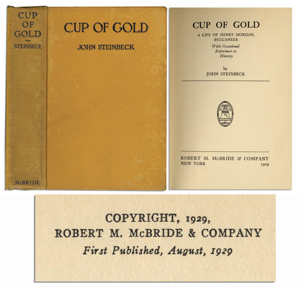 John Steinbeck Cup of Gold 1st edition