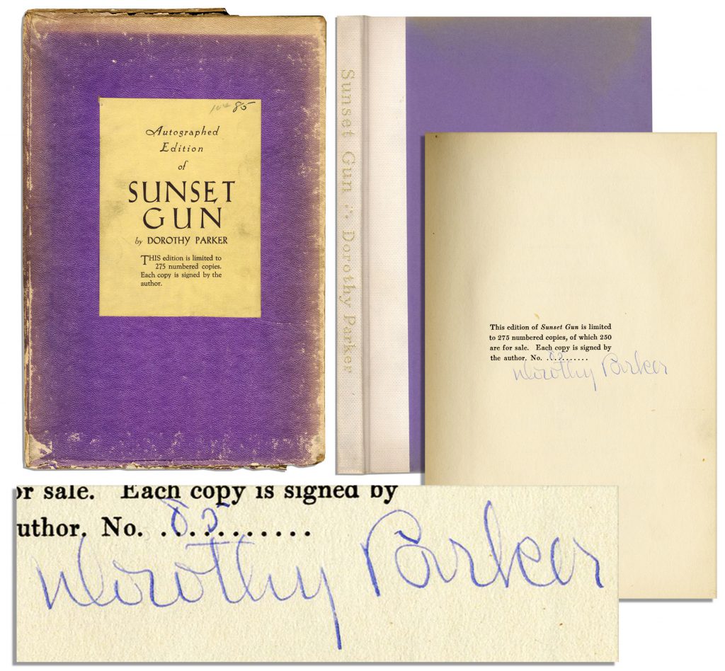 Dorothy Parker signed book