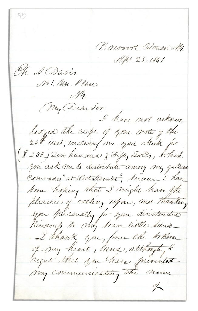  Robert Anderson signed letter 