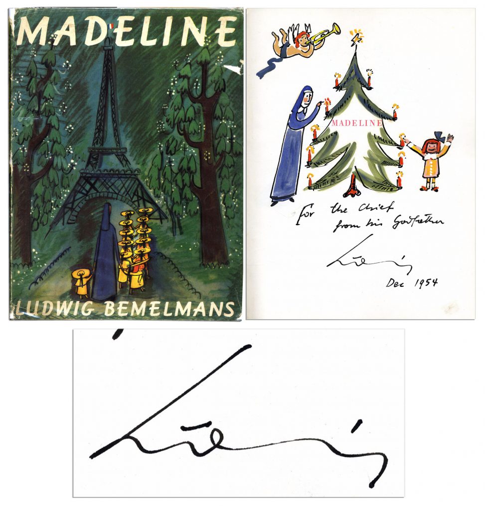 Ludwig Bemelmans Madeline color sketch in book