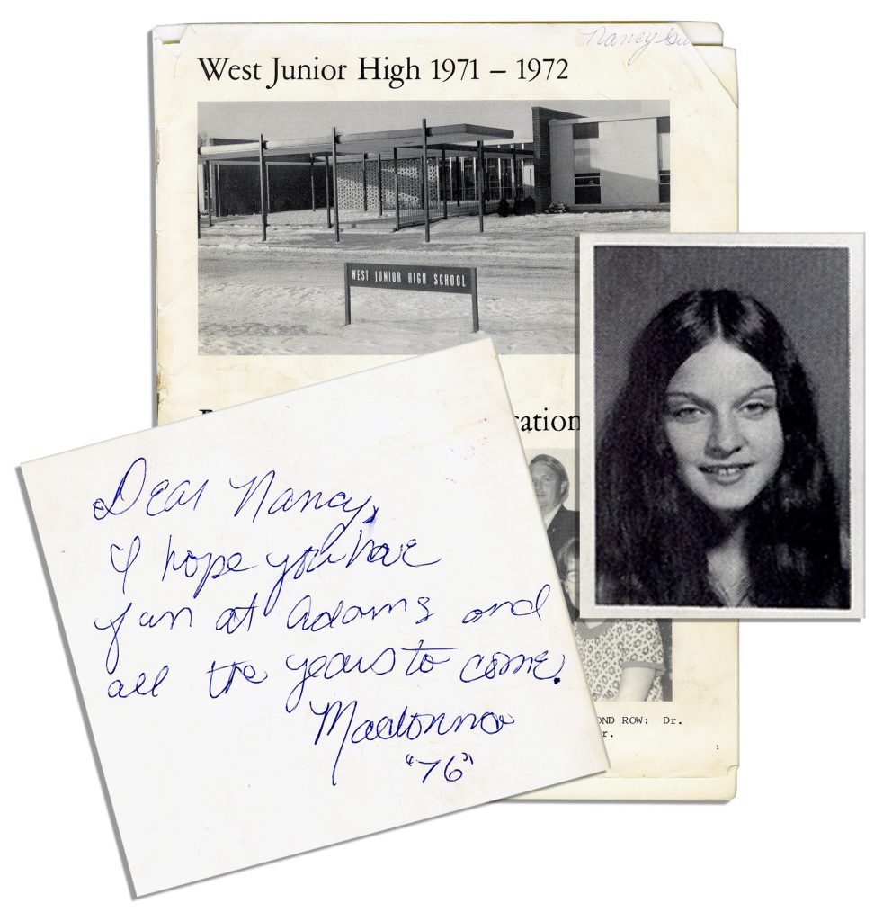 Madonna signed high school yearbook