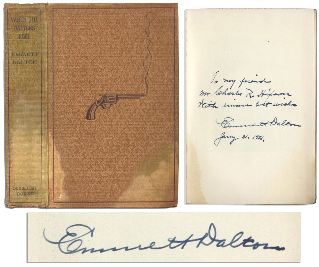  Emmett Dalton signed book 