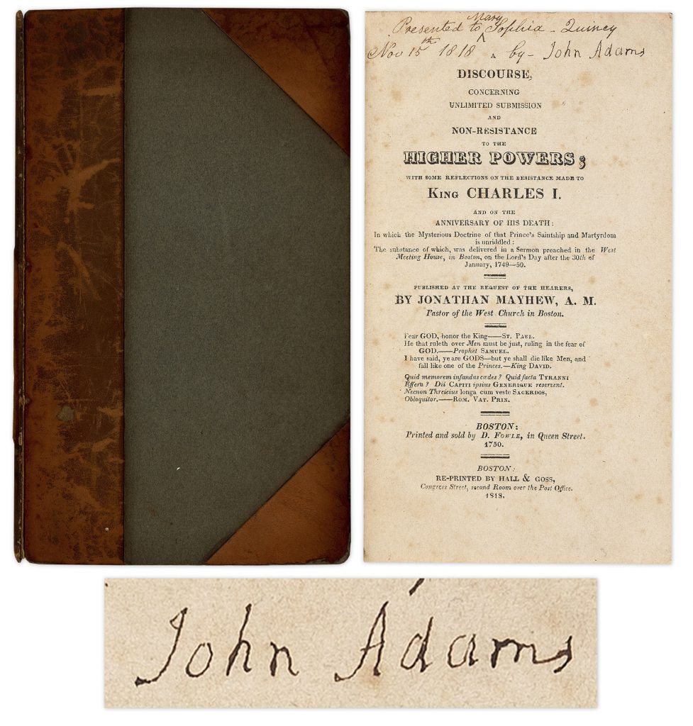 John Adams signed book