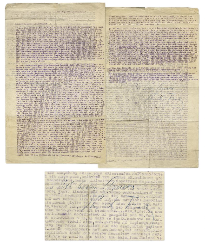 Leon Trotsky signed letter