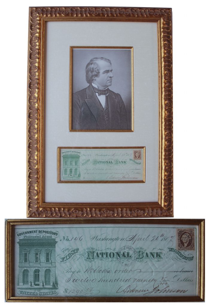 Andrew Johnson signed CDV carte de visite