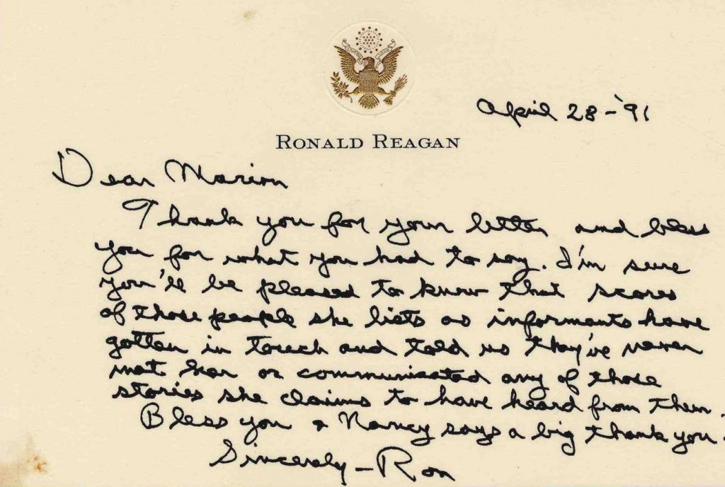Ronald Reagan autograph letter signed