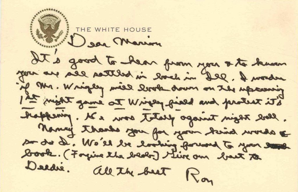 Ronald Reagan autograph letter signed as President