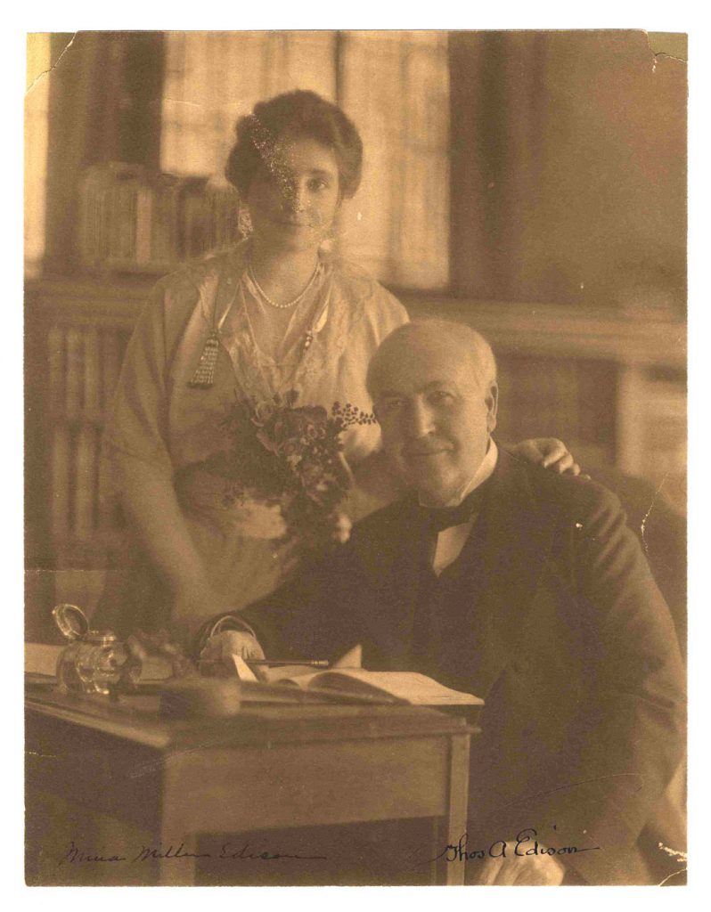 Thomas and Mina Edison signed photo
