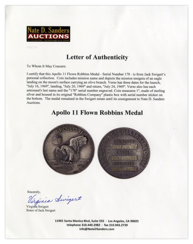 135 Space Shuttle Robbins medals STS-1 to STS-135