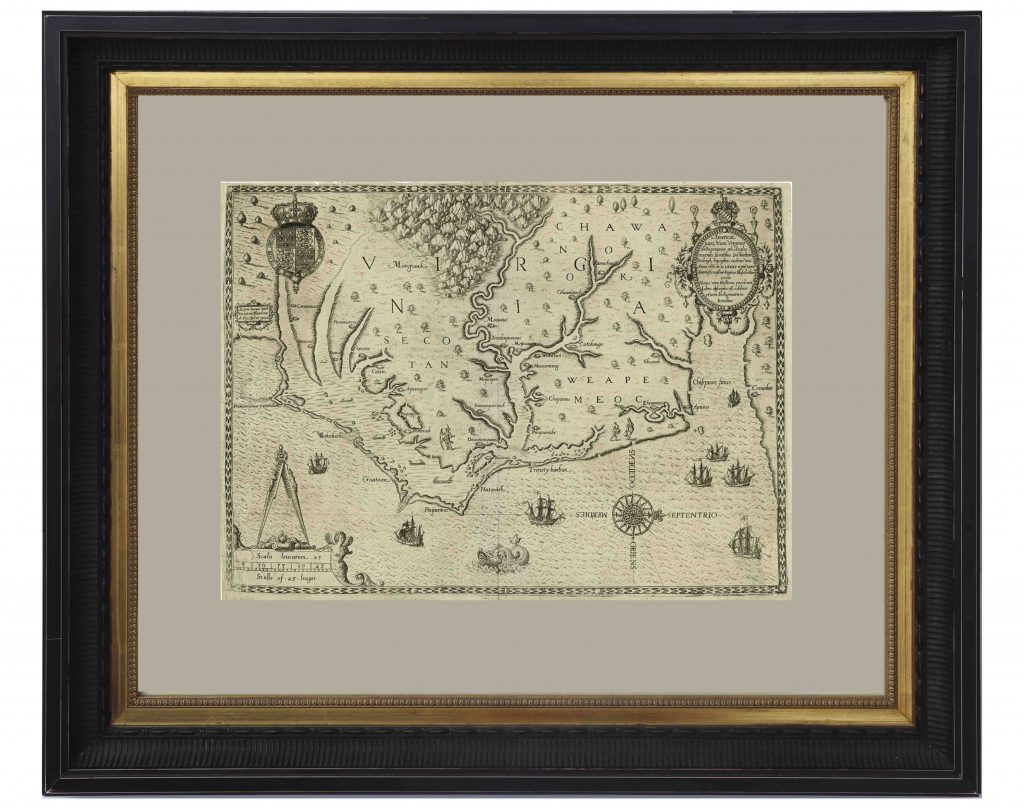 John White Map of Virginia From 1590