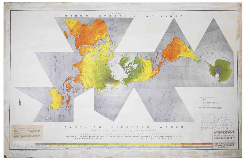 R Buckminster Fuller signed Dymaxion World Map