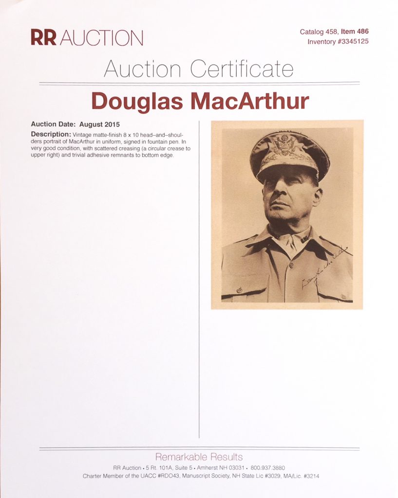 Douglas MacArthur signed photo