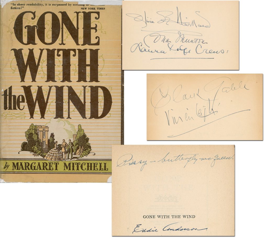 Gone With the Wind movie cast signed book 