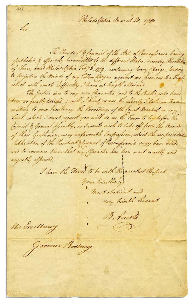 Benedict Arnold autograph