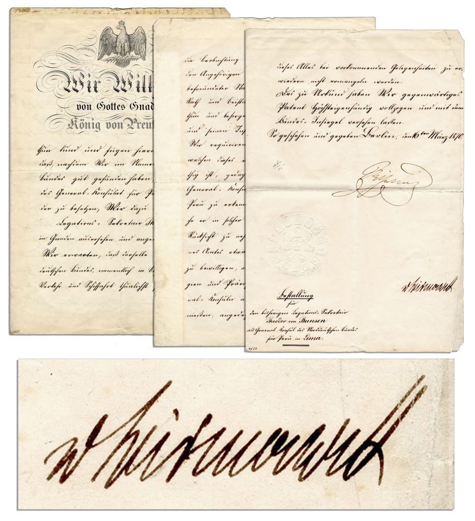 Otto von Bismarck autograph letter signed