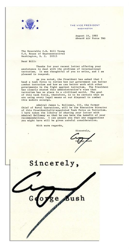  George Bush Ronald Reagan inauguration invitation signed
