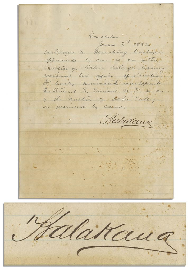 King Kalakaua signed cabinet photo