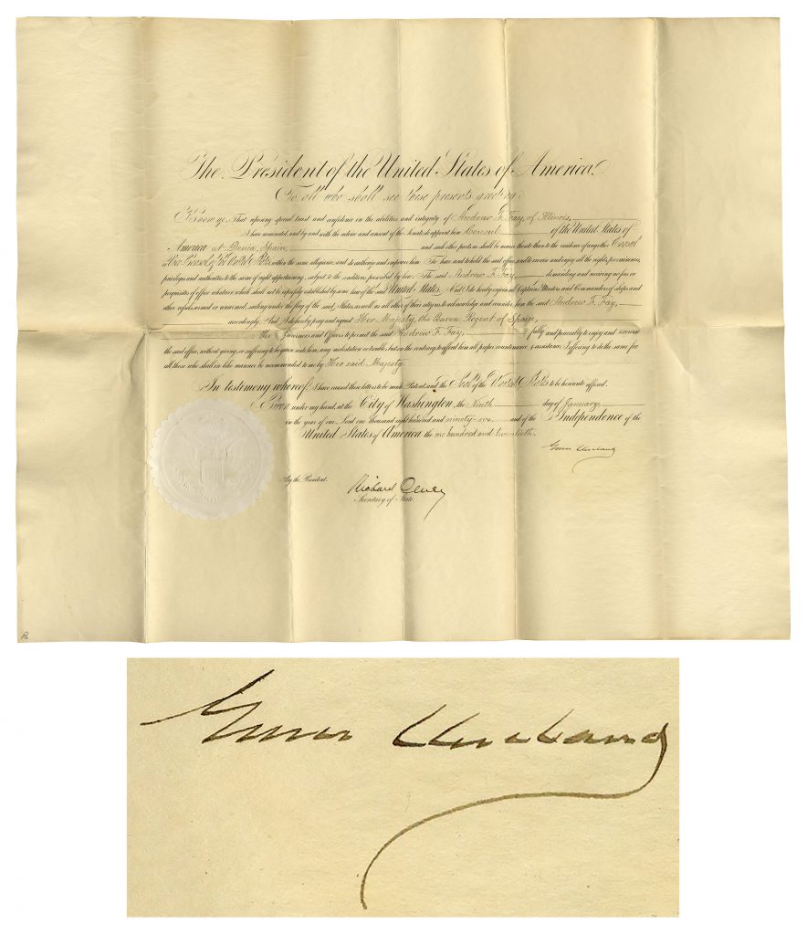Grover Cleveland signed check