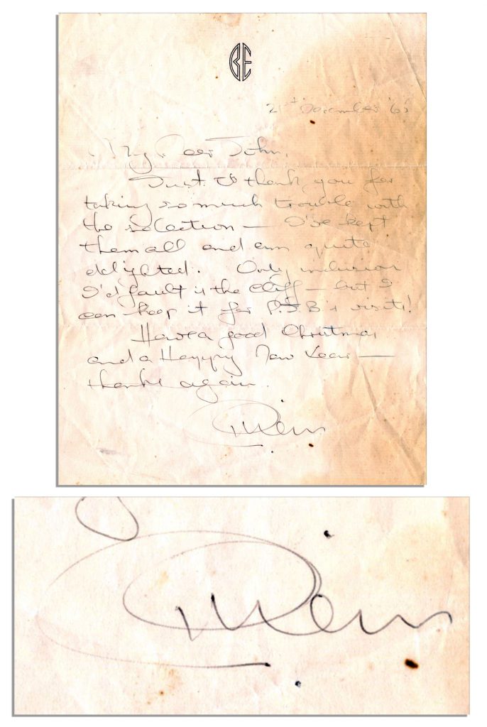 Brian Epstein signed letter