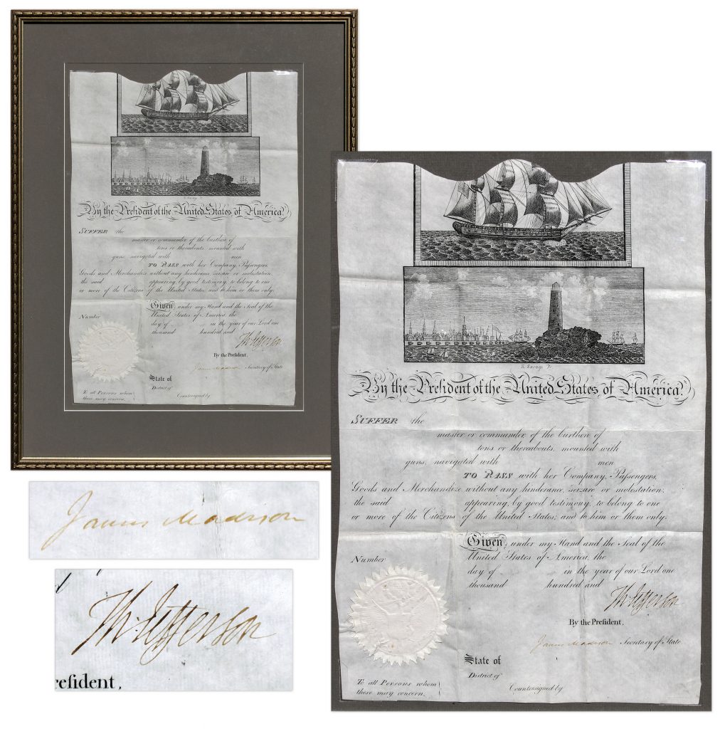 Thomas Jefferson signed document