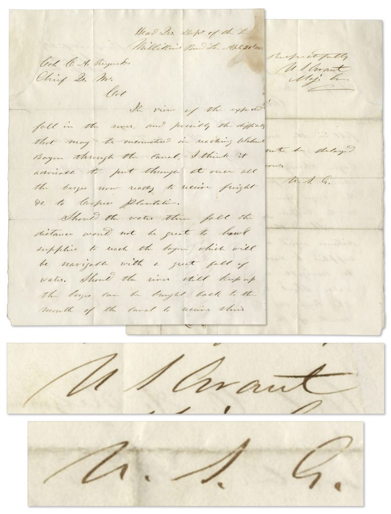 US Grant signature on a card