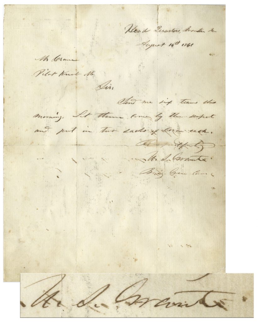 US Grant autograph letter signed as President