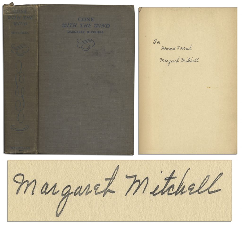 Gone with the Wind 1st edition dust jacket w signed Mitchell book