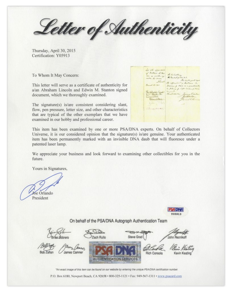 Abraham Lincoln signature