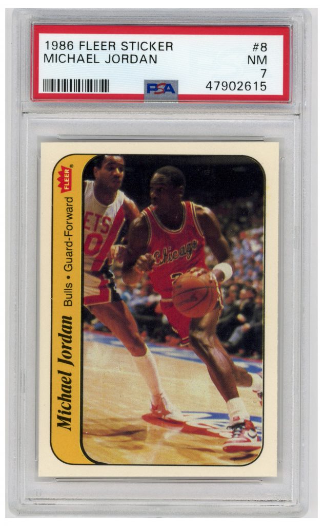 1986 Topps Sticker Michael Jordan #8 PSA 7