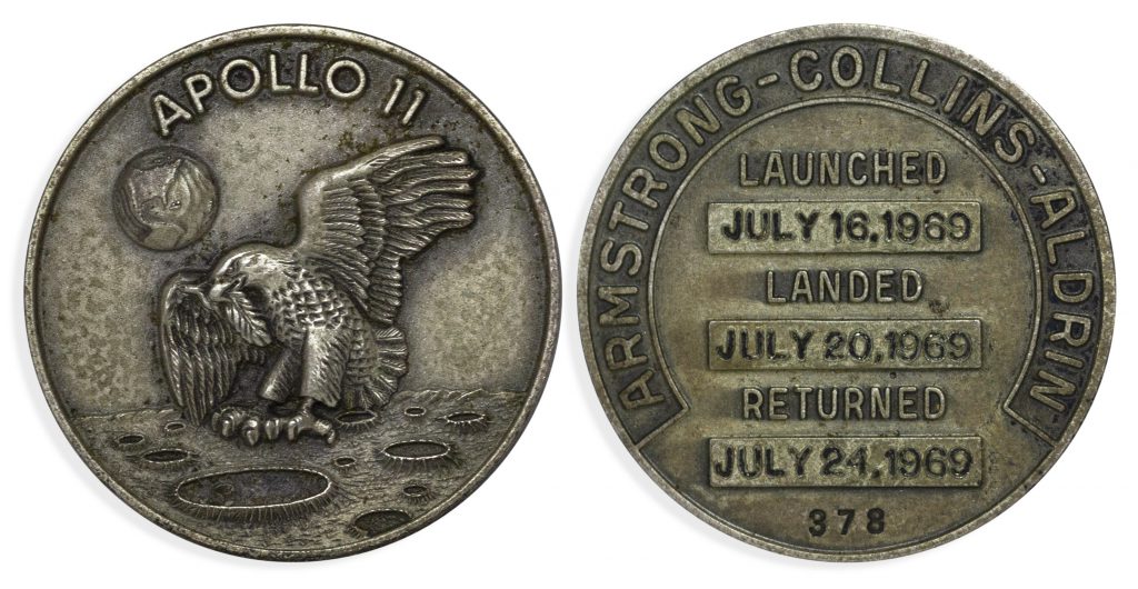 Buzz Aldrin owned Apollo 11 flown Robbins medal 