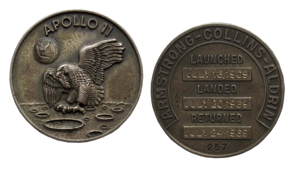 Buzz Aldrin owned Apollo 11 flown Robbins medal 