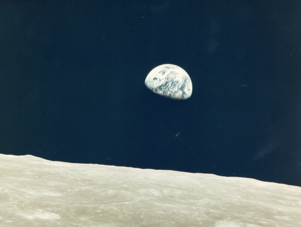 AS8-14-2383 Earthrise A Kodak Paper photo Rockwell watermark