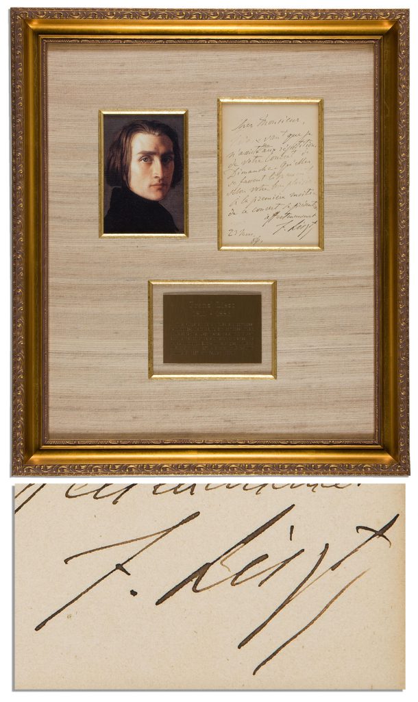 Gustav Mahler musical quote signed on his photo