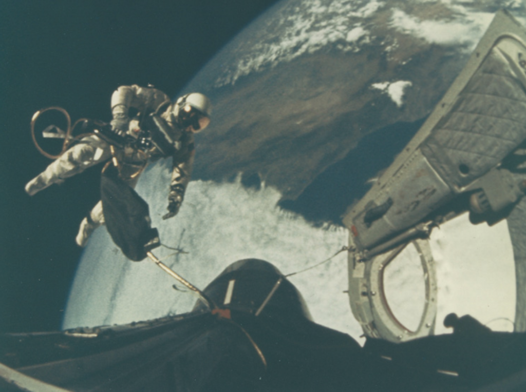 S-65-29766 Ed White 1st Space Walk Red Number Photo