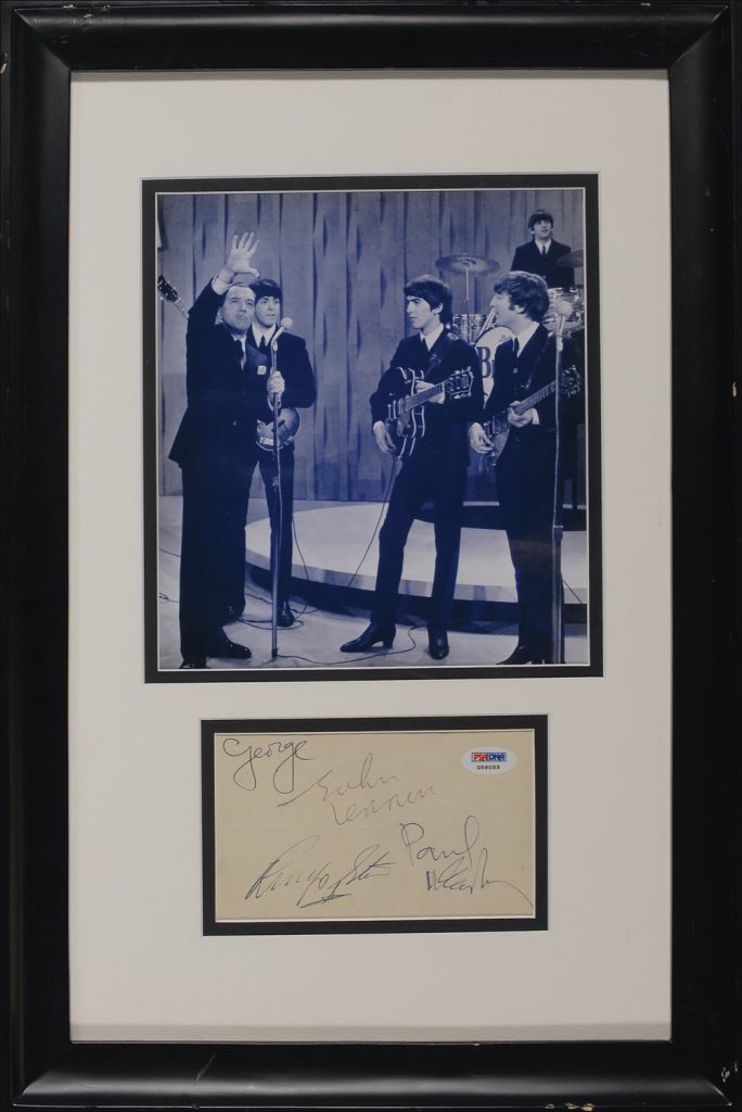 Beatles Parlophone Records postcard signed