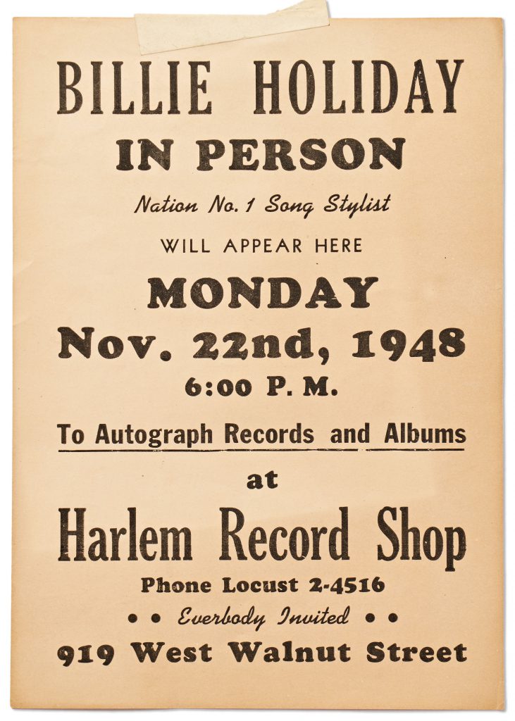  Billie Holiday 1948 handbill