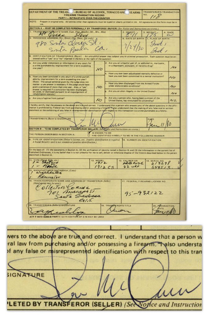 Steve McQueen Autograph Letter Signed