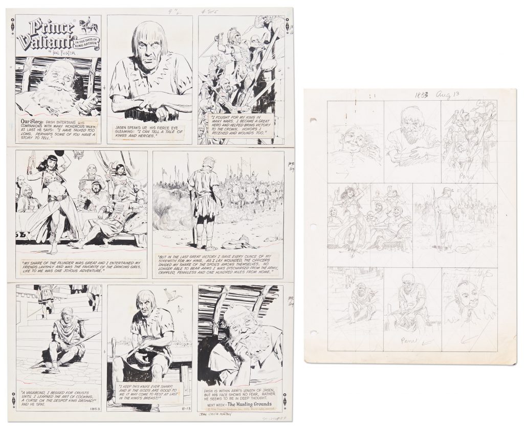 John Cullen Murphy Prince Valiant w Hal Foster sketch