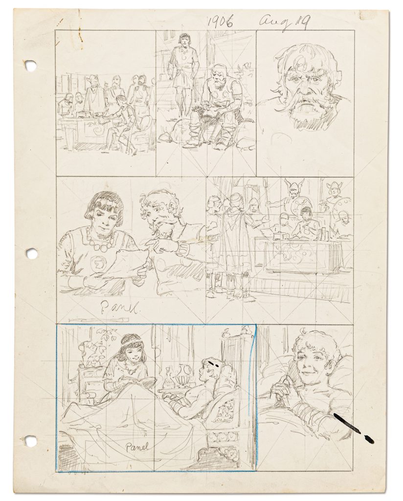 Hal Foster Prince Valiant Preliminary Pencil Comic Art