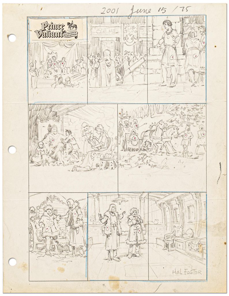 Hal Foster Prince Valiant Preliminary Pencil Comic Art