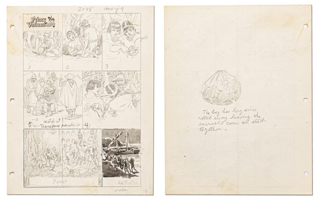 Hal Foster Prince Valiant Preliminary Pencil Comic Art