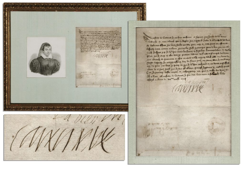 Catherine de Medici autograph letter signed