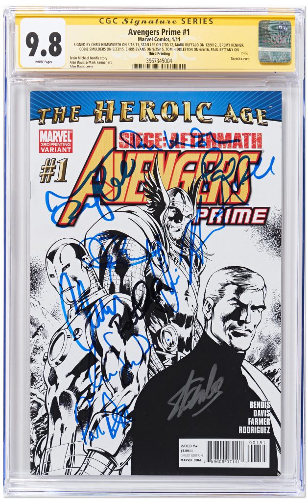 Avengers Cast Signed Prime #1 comic book