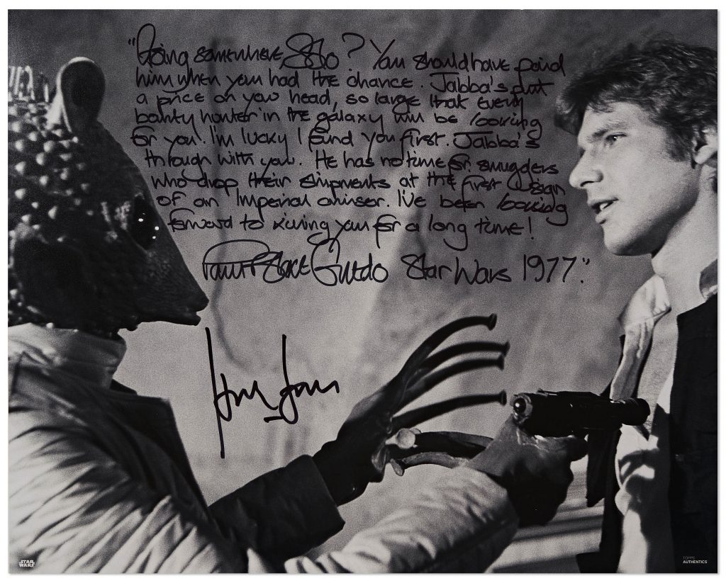 Harrison Ford Paul Blake Signed 20x16 Star Wars Photo
