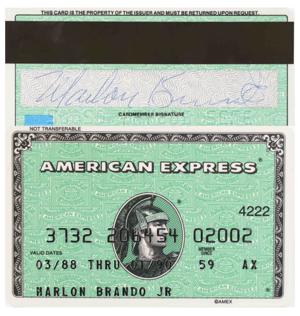 Marlon Brando signed American Express card